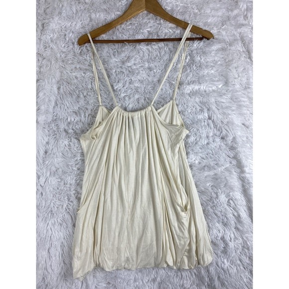 Emphasis Womens Ivory Tunic Tank Top Size L Rayon Overlap Sequins Embellished - Picture 4 of 7